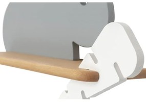 Applique LED per bambini con mensola RABBIT LED/4W/230V grigio/bianco/legno