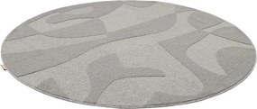 Tappeto rotondo in lana grigia ø 200 cm Morphic Botanica - Agnella
