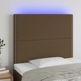Testiera A Led Marrone Scuro 80x5x118/128 Cm İn Tessuto /