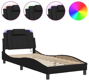 Giroletto con luci led nero 90x200 cm in similpelle
