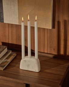 Kave Home - Candelabro medio Signe in marmo bianco 10 cm