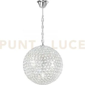 Lampadario a sospensione planet cromo 5 luci attacco g9 35x35x120cm...