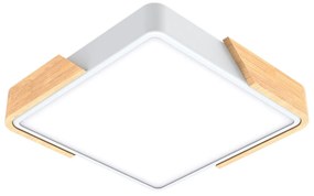 Plafoniera LED Quadrata 18W CCT 30x30cm Legno/Bianco