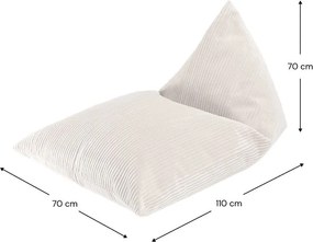 Pouf a sacco per bambini color crema con rivestimento in velluto a coste Big Lounger – Wigiwama