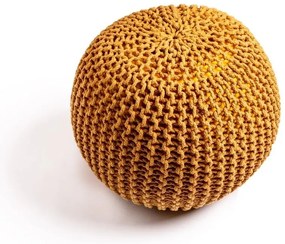 Poggiapiedi giallo con rivestimento in lavorato a maglia Jagger – Bonami Essentials