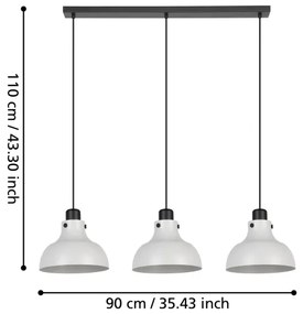 Eglo 43826 - Lampadario a sospensione con filo MATLOCK 3xE27/40W/230V
