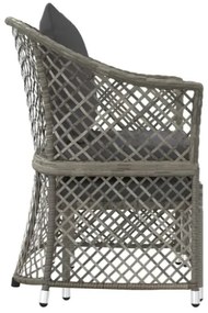 Set di Divani da Giardino 2 pz con Cuscini in Polyrattan Grigio