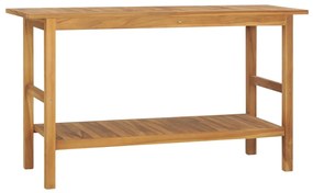 Vanità da bagno in legno massello di teak 132x45x75 cm