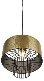 Lampada a sospensione di design oro con nero 30 cm - Tess