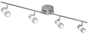 Plafoniera Contemporanea Bolle Acciaio Cromo Policarbonato Led 21,2W 3000K