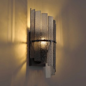 Lampada da Parete di Design Nera con Vetro Fumé - Versailles