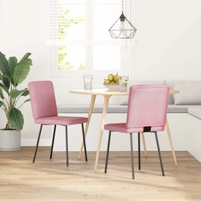 Sedie Da Pranzo 2 Pz Rosa İn Velluto /