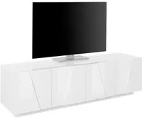 Mobile Porta Tv 4 ante Moderno 162,4x44,2x46cm - PULSE Colore: bianco laccato lucido