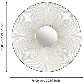 Eglo 425033 - Specchio da parete ESASHI Ø 76 cm oro/nero