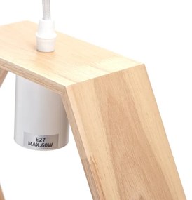 Aigostar - Lampada a sospensione in legno su cavo 1xE27/60W/230V pino
