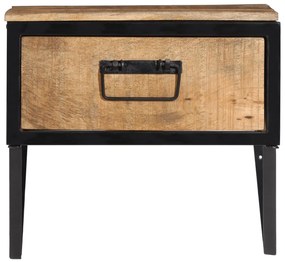 Comodino 40x35x40 cm in legno massello di mango