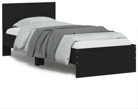 Giroletto con testiera e led nero 75x190 cm