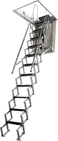 Scala retrattile in alluminio 8 gradini,