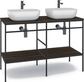 Mobile bagno da terra con lavabo L 120 x H 92 x P 45.5 cm marrone per doppia vasca dx Outline