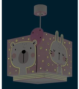 Dalber 63112S - Lampadario per bambini JUNGLE 1xE27/15W/230V rosa