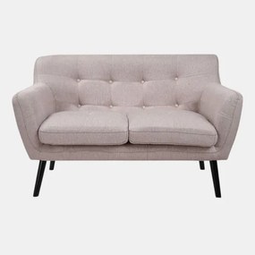 Divano 2 Posti Ellen L130 cm in Tessuto con Gambe Legno - Grigio