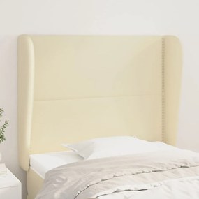 Testiera Ad Orecchio Crema 83x23x118/128 Cm İn Similpelle /