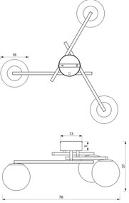 Lampadario a plafone DAGA 3xE14/60W/230V