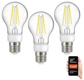 Immax NEO 07713C-SET 3x Lampadina LED dimmerabile NEO LITE E27/7W/230V Wi-Fi Tuya