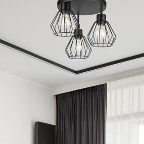 Lampadario a plafone AUDREY 3xE27/60W/230V nero