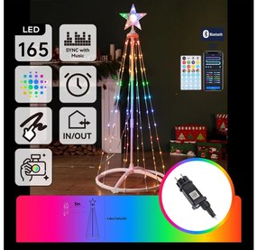 Aigostar - LED RGBICW Decorazione natalizia da esterno 165 LED/230V 1,8 m IP44 + telecomando