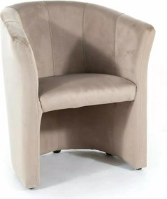 Poltrona TM-1 Velvet in velluto beige scuro – 67x60x76 cm