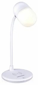 Lampada LED con Altoparlante e Caricabatterie Senza Fili Grundig Bianco Ø 12 x 26 cm Plastica 3 in 1