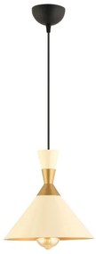 Lampadario a sospensione con cavo MONZA 1xE27/40W/230V Ø 25 cm crema/oro