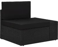 Divano ad Angolo Modulare Bracciolo Sinistro in Polyrattan Nero cod mxl 63742