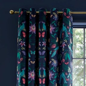 Tende blu in set da 2 168x229 cm Mya Tropical Floral - Catherine Lansfield