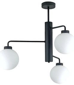 Lampadario a sospensione con supporto rigido FLEX 3xE27/60W/230V nero/bianco