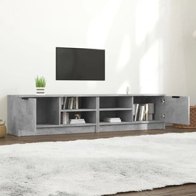 Mobili tv 2 pz grigio cemento 80x35x36,5cm in legno multistrato