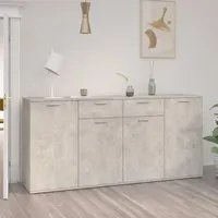 Credenza Grigio Cemento 160x36x75 cm in Truciolato 3074931