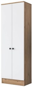 Armadio bianco/naturale in noce 60x183 cm Theresa - Kalune Design