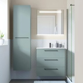 Mobile da bagno sospeso sotto lavabo L 60 x H 58 x P 33 cm verde laminato opaco, 3 cassetti SENSEA Remix