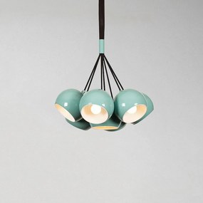 Opviq Lampada a sospensione Sivani MR-629, turchese, metallo a 7 luci raggruppate