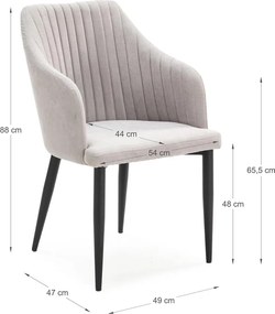 Set di sedie da pranzo grigio chiaro in imbottito 2 pz Nadi – Marckeric