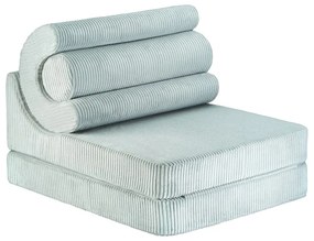 Poltrona per bambini color menta con rivestimento in velluto a coste Flipster – Wigiwama