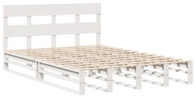 Letto senza materasso bianco 120x200 cm legno massello di pino