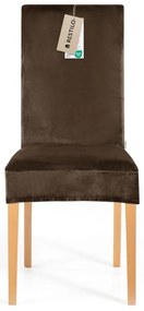Set di coprisedia marroni con rivestimento elastico per sedie 4 pz 48 cm Sento – Restilo