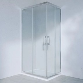 Box doccia con ingresso angolare scorrevole Easy rettangolare L 90 x L 70 x H 190 cm in vetro, sp. 6 mm vetro senza finitura / trasparente cromo