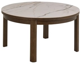 Tavolino da salotto rotondo beige/marrone scuro con piano in ceramica ø 90 cm Southampton – Actona