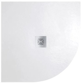 Piatto doccia SANYCCES in fibra di vetro Logic bianco L 80 x L 80 x H 3 cm opaco effetto ardesia