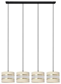 Lampadario a sospensione con filo HELEN 4xE27/15W/230V color crema/nero/oro