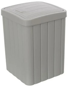Pattumiera bagno grigia in plastica 10 lt con coperchio basculante Buzz